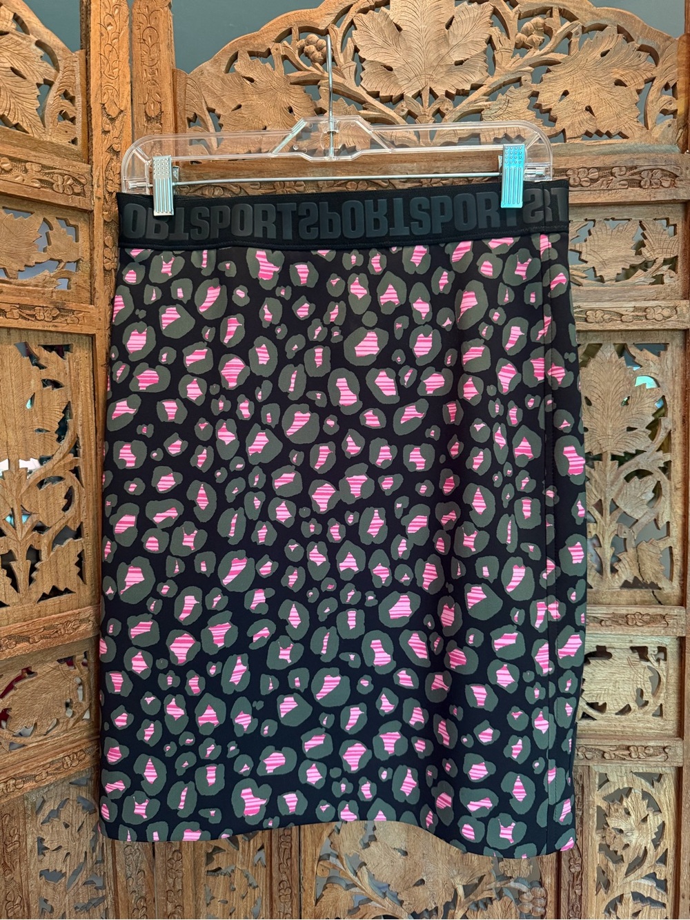 Marc Cain Black Pencil Skirt with Pink Print